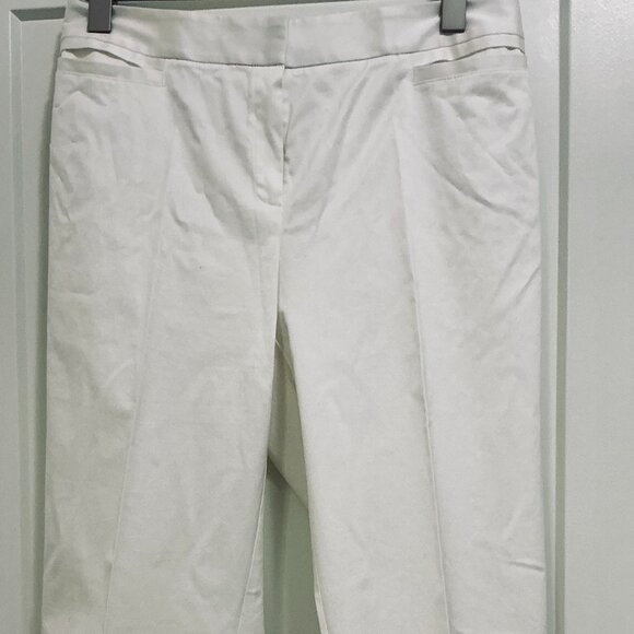NEW Lafayette 148 White Cropped Pants | Modern Tailored Fit | Minimalist Classic - Picture 1 of 2